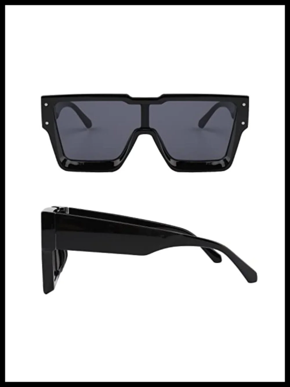 Oversized Wraparound Sunglasses UV400 Protection Unisex Rimless